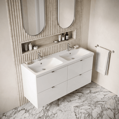 [BFDY132A] Alrewas Contemporary 4 Drawer Wall Hung Vanity Unit with Basin, 1200mm, Choice of Colour