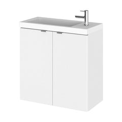 [BFDY138] Alrewas Contemporary 2 Door Wall Hung Vanity Unit with Basin, Gloss White, 500mm - Cutout