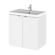 [BFDY140] Alrewas Contemporary 2 Door Wall Hung Vanity Unit with Basin, Gloss White, 500mm - Cutout
