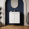 [BFDY140] Alrewas Contemporary 2 Door Wall Hung Vanity Unit with Polymarble Basin, 500mm, Choice of Colour - Silo