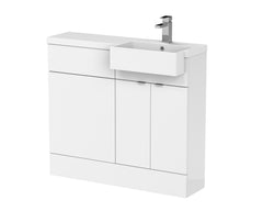 [BFDY149] Alrewas Contemporary Floor Standing Vanity WC Combination Unit with Semi-Recessed Basin, Right Hand, 1000mm, Choice of Colour - Cutout