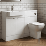 [BFDY150] Alrewas Contemporary Floor Standing Vanity WC Combination Unit with Semi-Recessed Basin, Left Hand, 1100mm, Choice of Colour - Silo
