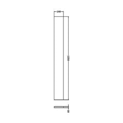 [BFDY191] 1.25m Continuous Plinth (1250x140x18mm) - Technical Drawing