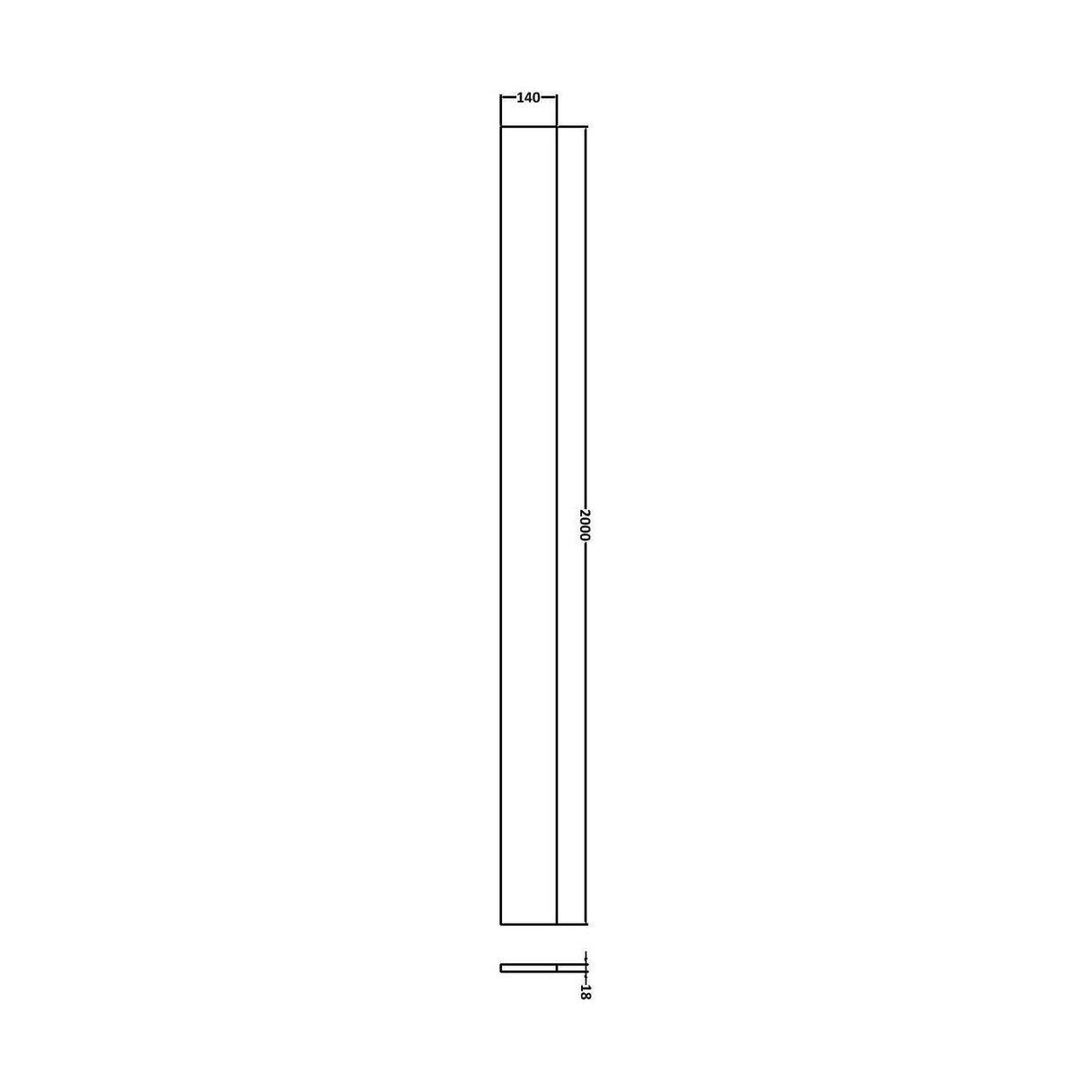 [BFDY193] 2000 Plinth GLWHT - Technical Drawing