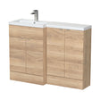 [BFDY3011] Alrewas Contemporary 2 Door Left-Hand Floor Standing Combination Unit with Basin, Bleached Oak, 1200mm - Cutout