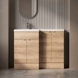 [BFDY3011] Alrewas Contemporary 2 Door Left-Hand Floor Standing Combination Unit with Basin, Bleached Oak, 1200mm - Silo