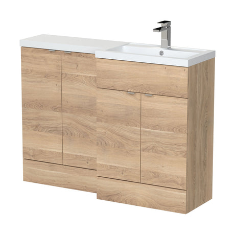[BFDY3012] Alrewas Contemporary 2 Door Right-Hand Floor Standing Combination Unit with Basin, Bleached Oak, 1200mm - Cutout