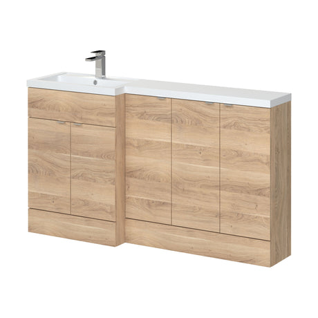 [BFDY3017] Alrewas Contemporary 2 Door Left-Hand Floor Standing Combination Unit with Basin, Bleached Oak, 1500mm - Cutout