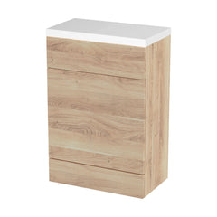 [BFDY3020] Alrewas Contemporary Floor Standing WC Unit with Worktop, Bleached Oak, 600mm - Cutout