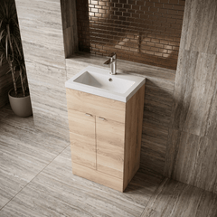 [BFDY3024A] Alrewas Contemporary 2 Door Floor Standing Vanity Unit with Basin, 500mm, Choice of Colour