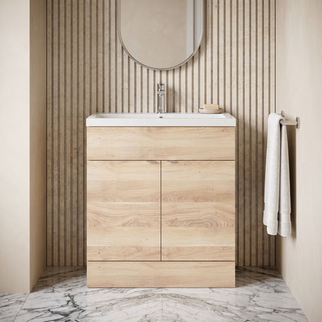 [BFDY3028A] Alrewas Contemporary 2 Door Floor Standing Vanity Unit with Basin, 800mm, Choice of Colour - Silo