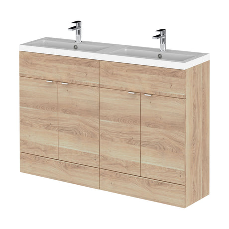 [BFDY3034A] Alrewas Contemporary 4 Door Floor Standing Vanity Unit with Basin, Bleached Oak, 1200mm - Cutout