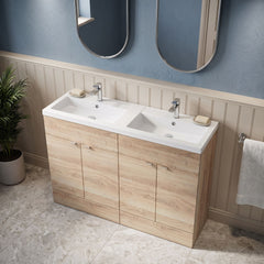 [BFDY3034A] Alrewas Contemporary 2 Door Floor Standing Vanity Unit with Basin, 1200mm, Choice of Colour