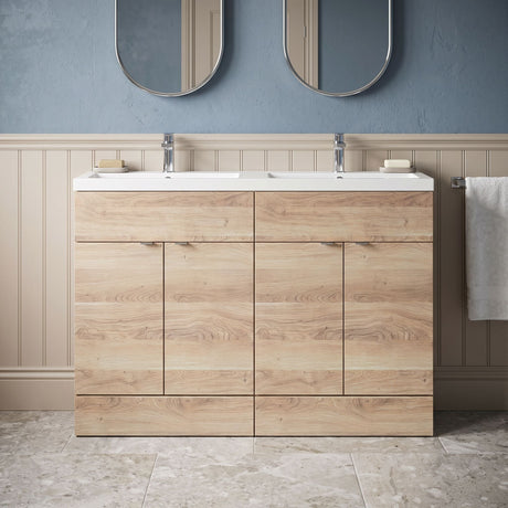 [BFDY3034A] Alrewas Contemporary 2 Door Floor Standing Vanity Unit with Basin, 1200mm, Choice of Colour - Silo