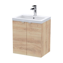[BFDY3040A] Alrewas Contemporary 2 Door Wall Hung Vanity Unit with Ceramic Basin, 500mm, Choice of Colour - Cutout