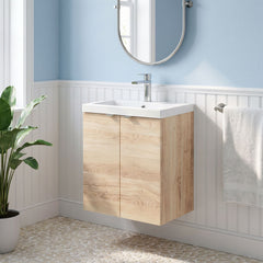[BFDY3040A] Alrewas Contemporary 2 Door Wall Hung Vanity Unit with Ceramic Basin, 500mm, Choice of Colour