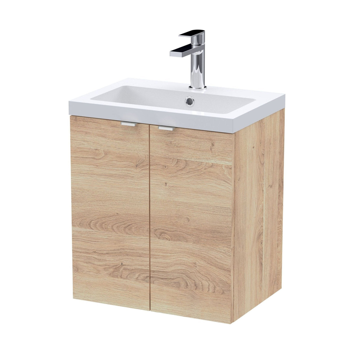 [BFDY3040] Alrewas Contemporary 2 Door Wall Hung Vanity Unit with Polymarble Basin, 500mm, Choice of Colour - Cutout