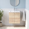 [BFDY3040] Alrewas Contemporary 2 Door Wall Hung Vanity Unit with Polymarble Basin, 500mm, Choice of Colour - Silo