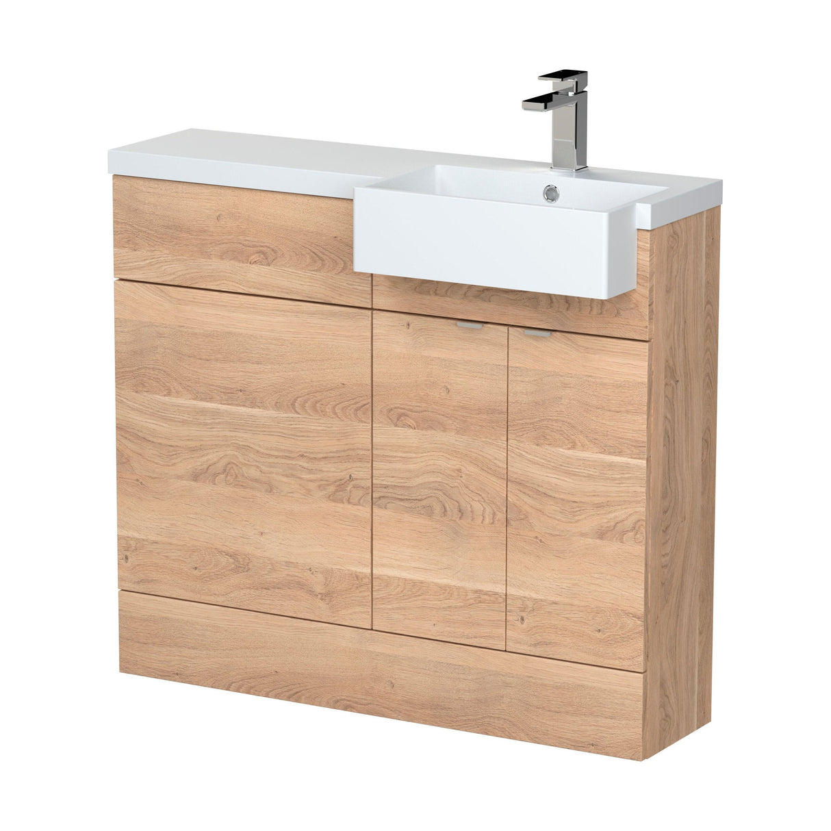 [BFDY3049] Alrewas Contemporary Floor Standing Vanity WC Combination Unit with Semi-Recessed Basin, Right Hand, 1000mm, Choice of Colour - Cutout