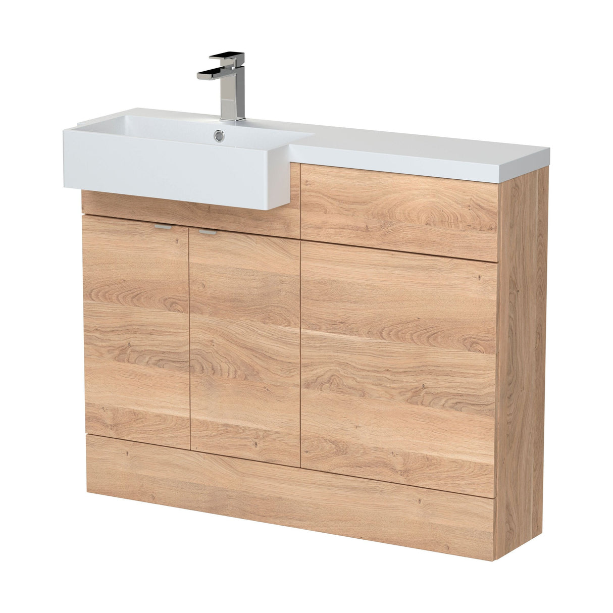 [BFDY3050] Alrewas Contemporary Floor Standing Vanity WC Combination Unit with Semi-Recessed Basin, Left Hand, 1100mm, Choice of Colour - Cutout