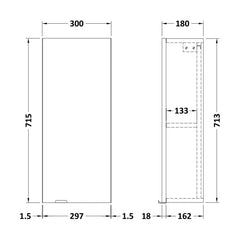 [BFDY3051] 300 Wall Unit - Technical Drawing