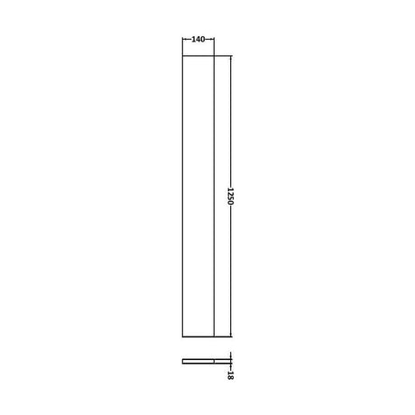 [BFDY3091] 1.25m Continuous Plinth - Technical Drawing