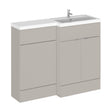 [BFDY3203] Alrewas Contemporary 2 Door Right-Hand Floor Standing Combination Unit with Basin, Pebble Grey, 1100mm - Cutout