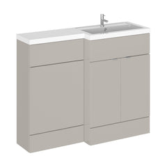[BFDY3203] Alrewas Contemporary 2 Door Right-Hand Floor Standing Combination Unit with Basin, Pebble Grey, 1100mm - Cutout