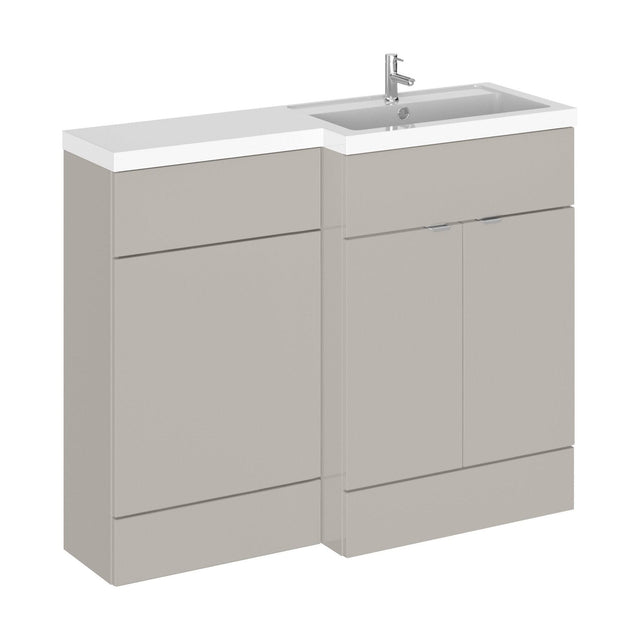 [BFDY3203] Alrewas Contemporary 2 Door Right-Hand Floor Standing Combination Unit with Basin, Pebble Grey, 1100mm - Cutout
