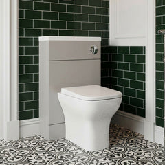 [BFDY3204] Alrewas Contemporary Floor Standing Compact WC Unit, Pebble Grey, 500mm - Silo