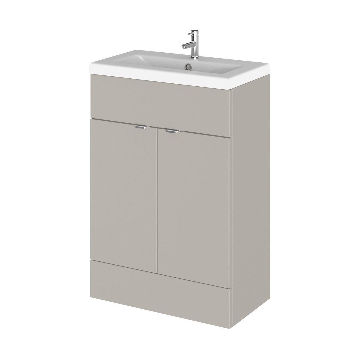 [BFDY3207A] Alrewas Contemporary 2 Door Floor Standing Vanity Unit with Basin, 600mm, Choice of Colour - Cutout