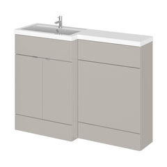 [BFDY3209] Alrewas Contemporary 2 Door Left-Hand Floor Standing Combination Unit with Basin, Pebble Grey, 1200mm - Cutout