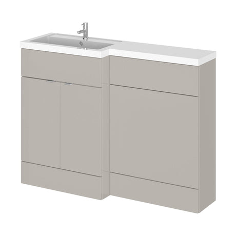 [BFDY3209] Alrewas Contemporary 2 Door Left-Hand Floor Standing Combination Unit with Basin, Pebble Grey, 1200mm - Cutout