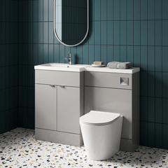[BFDY3209] Alrewas Contemporary 2 Door Left-Hand Floor Standing Combination Unit with Basin, Pebble Grey, 1200mm - Lifestyle 1