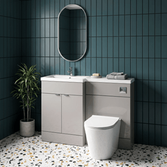 [BFDY3209] Alrewas Contemporary 2 Door Left-Hand Floor Standing Combination Unit with Basin, Pebble Grey, 1200mm - Lifestyle 3