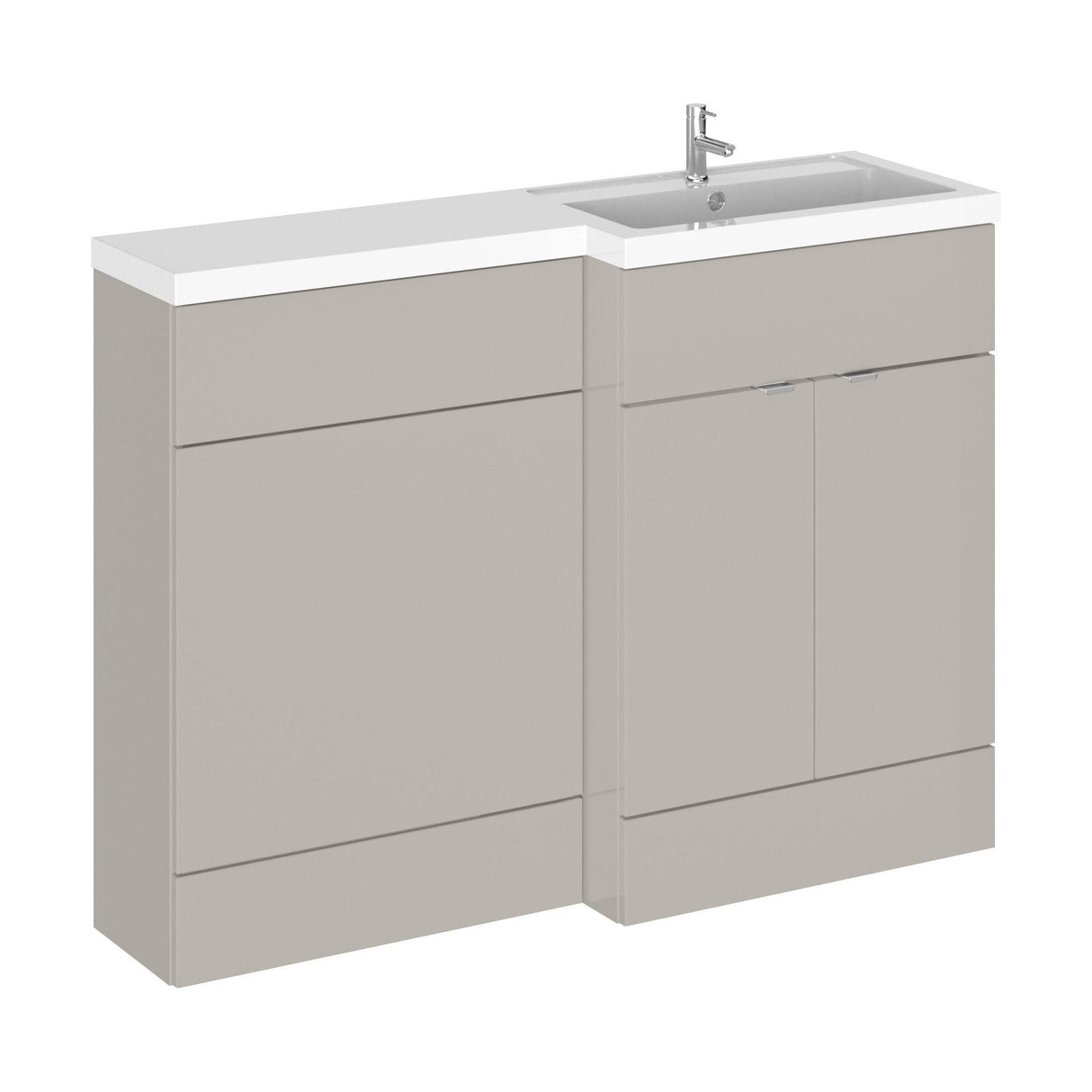 [BFDY3210] Alrewas Contemporary 2 Door Right-Hand Floor Standing Combination Unit with Basin, Pebble Grey, 1200mm - Cutout
