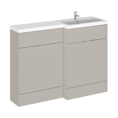 [BFDY3210] Alrewas Contemporary 2 Door Right-Hand Floor Standing Combination Unit with Basin, Pebble Grey, 1200mm - Cutout