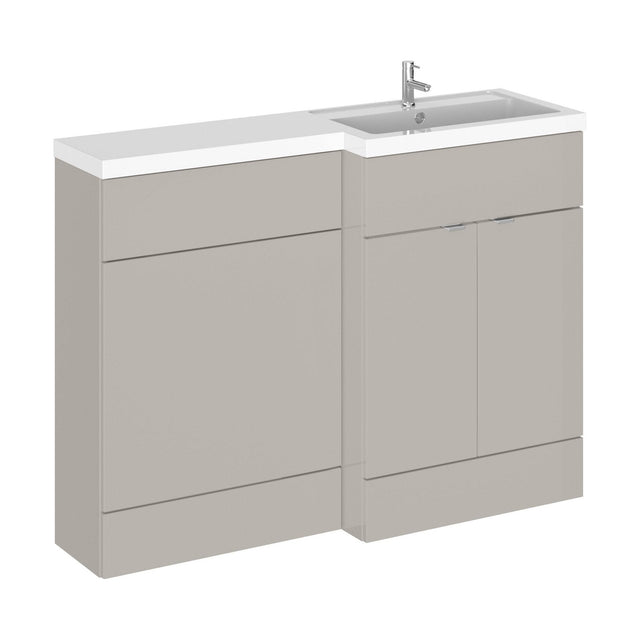 [BFDY3210] Alrewas Contemporary 2 Door Right-Hand Floor Standing Combination Unit with Basin, Pebble Grey, 1200mm - Cutout