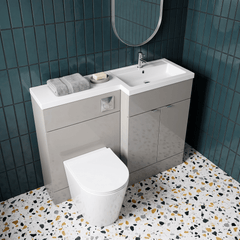 [BFDY3210] Alrewas Contemporary 2 Door Right-Hand Floor Standing Combination Unit with Basin, Pebble Grey, 1200mm - Lifestyle 2