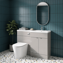 [BFDY3210] Alrewas Contemporary 2 Door Right-Hand Floor Standing Combination Unit with Basin, Pebble Grey, 1200mm - Lifestyle 3