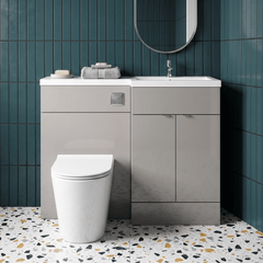 [BFDY3210] Alrewas Contemporary 2 Door Right-Hand Floor Standing Combination Unit with Basin, Pebble Grey, 1200mm - Silo
