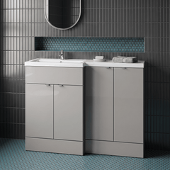 [BFDY3211] Alrewas Contemporary 2 Door Left-Hand Floor Standing Combination Unit with Basin, Pebble Grey, 1200mm - Lifestyle 1
