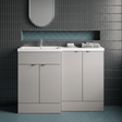 [BFDY3211] Alrewas Contemporary 2 Door Left-Hand Floor Standing Combination Unit with Basin, Pebble Grey, 1200mm - Silo