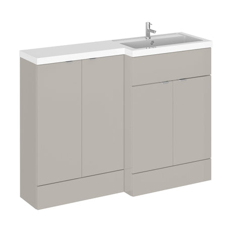 [BFDY3212] Alrewas Contemporary 2 Door Right-Hand Floor Standing Combination Unit with Basin, Pebble Grey, 1200mm - Cutout