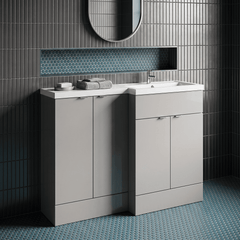 [BFDY3212] Alrewas Contemporary 2 Door Right-Hand Floor Standing Combination Unit with Basin, Pebble Grey, 1200mm - Lifestyle 1