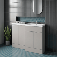 [BFDY3212] Alrewas Contemporary 2 Door Right-Hand Floor Standing Combination Unit with Basin, Pebble Grey, 1200mm - Lifestyle 3