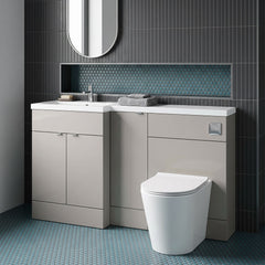 [BFDY3213] Alrewas Contemporary 2 Door Left-Hand Floor Standing Combination Unit with Basin, Pebble Grey, 1500mm - Lifestyle 1