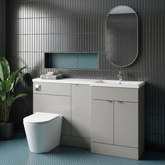 [BFDY3214] Alrewas Contemporary 2 Door Right-Hand Floor Standing Combination Unit with Basin, Pebble Grey, 1500mm - Lifestyle 3