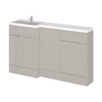 [BFDY3215] Alrewas Contemporary 2 Door Left-Hand Floor Standing Combination Unit with Basin, Pebble Grey, 1500mm - Cutout