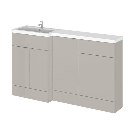 [BFDY3215] Alrewas Contemporary 2 Door Left-Hand Floor Standing Combination Unit with Basin, Pebble Grey, 1500mm - Cutout